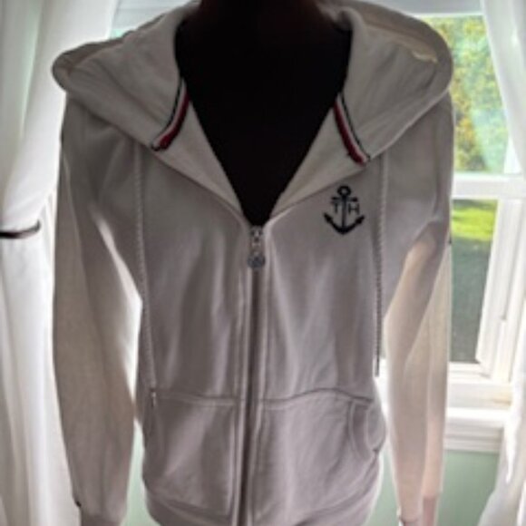 Tommy Hilfiger zip front 2 pocket size s/p sweatshirt - Picture 1 of 1